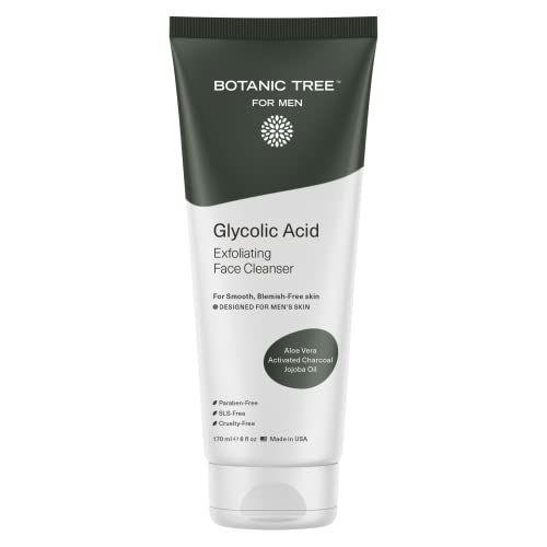 Botanic Tree Men's Face Wash with Glycolic Acid & Activated Charcoal (6oz.)