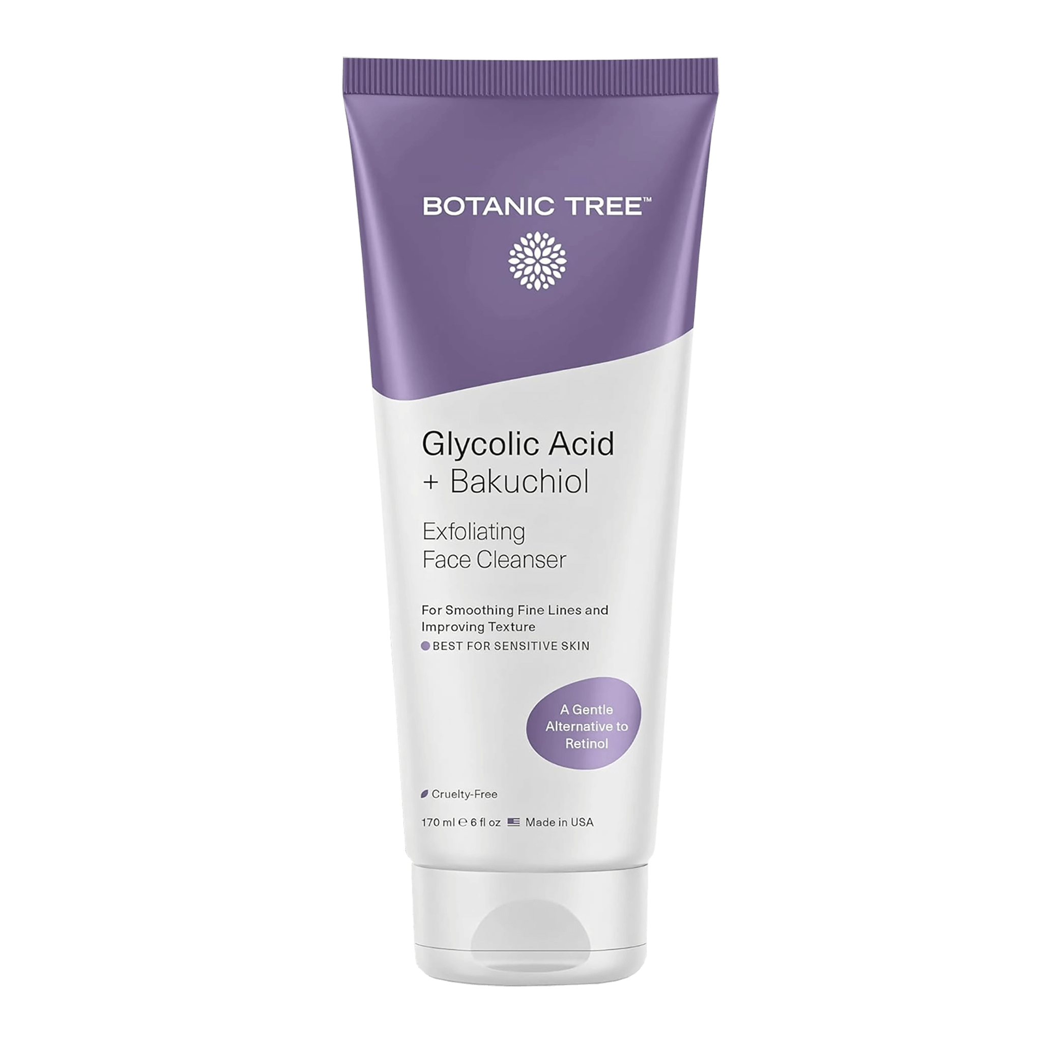 Bakuchiol & Glycolic Acid Exfoliating Face Wash for Sensitive Skin