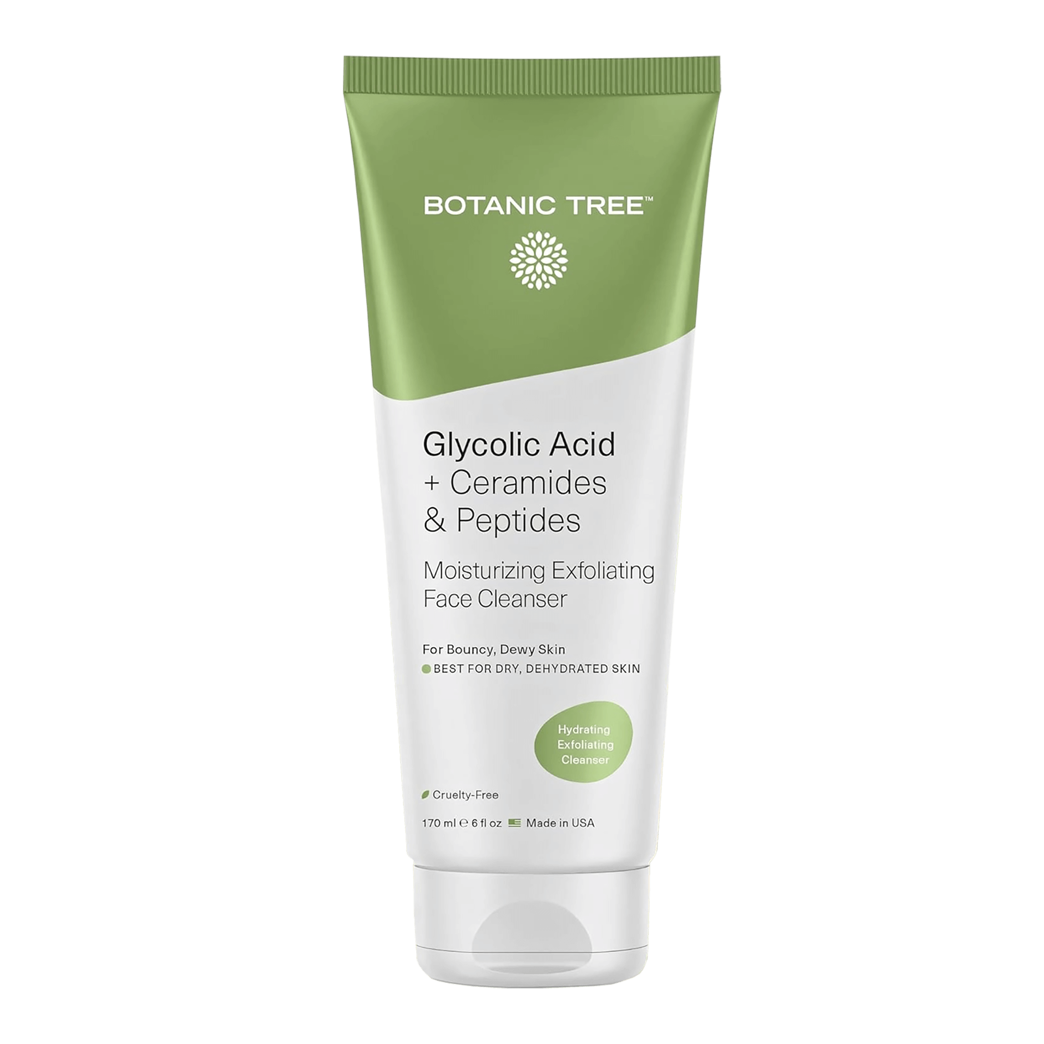 Botanic Tree Hydrating Exfoliating Cleanser with Glycolic Acid, Ceramides & Peptides