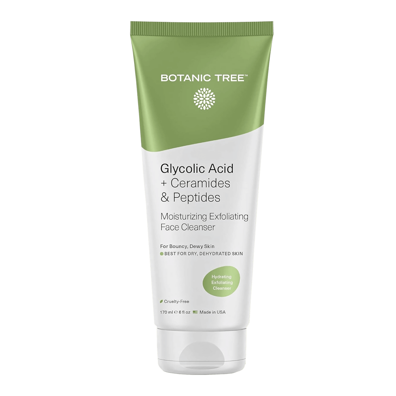 Botanic Tree Hydrating Exfoliating Cleanser with Glycolic Acid, Ceramides & Peptides